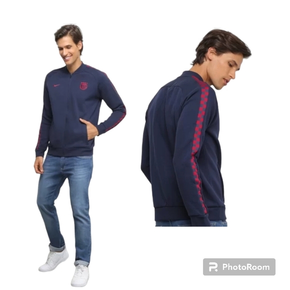 Mens NIKE F.C. BARCELONAGFA Fleece Obsidian Sweatshirt AT4434 451 Size XL - Picture 6 of 7